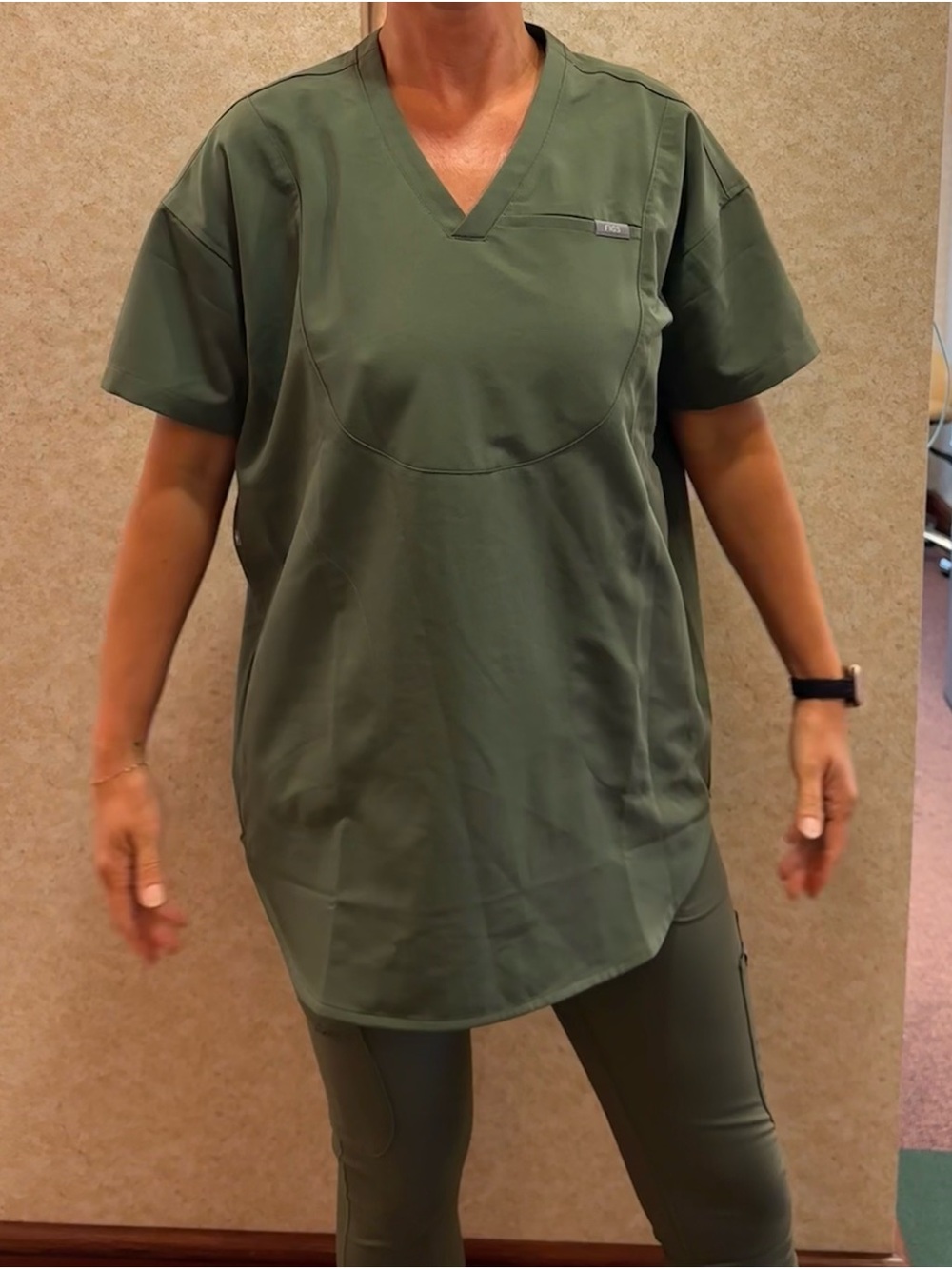 Figs Moss Halle Scrub Top